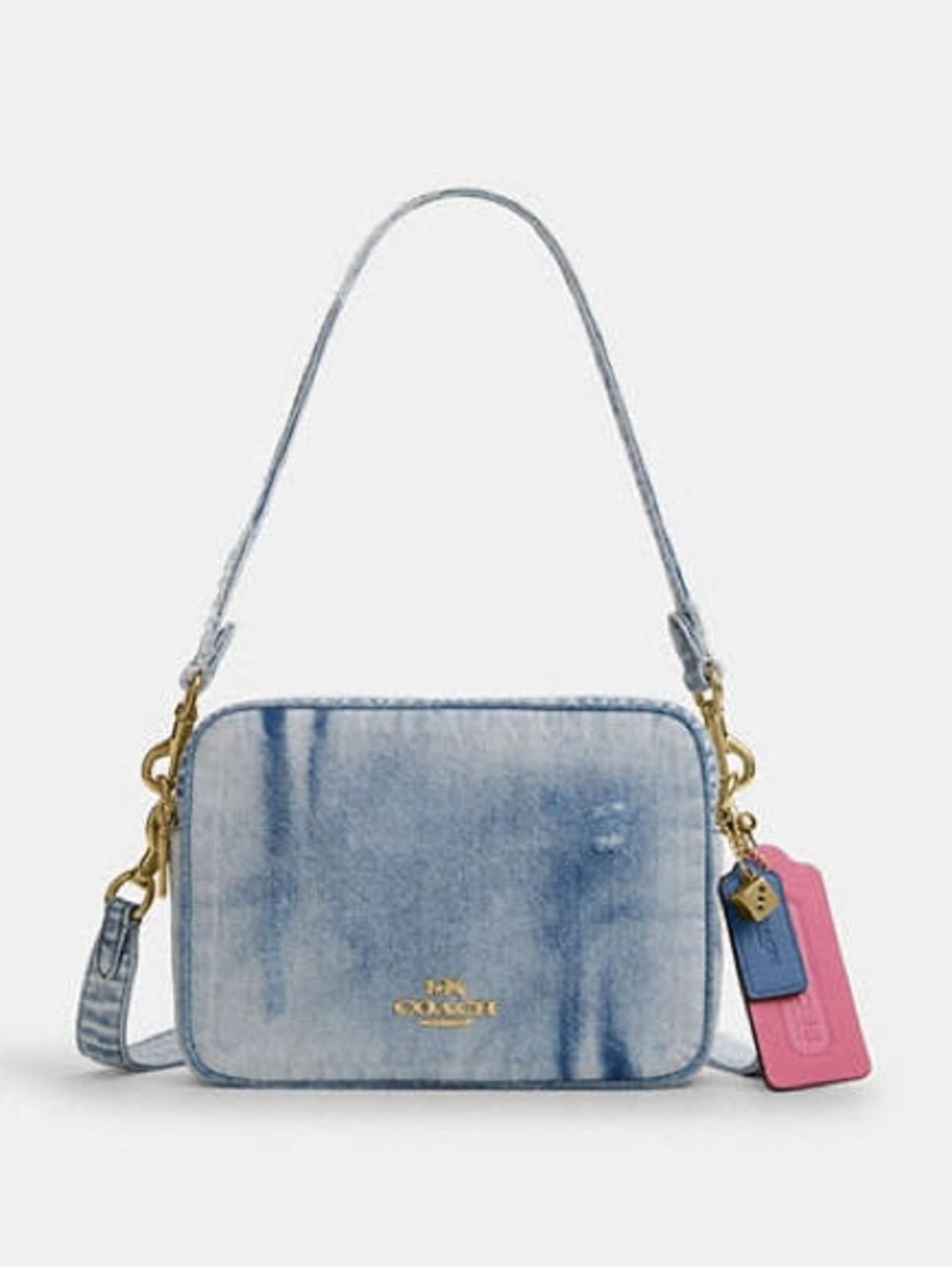 Coach Carey Denim Crossbody Bag CEK67 Loved Denim NWT Charms